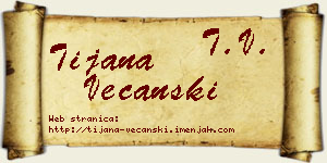 Tijana Večanski vizit kartica